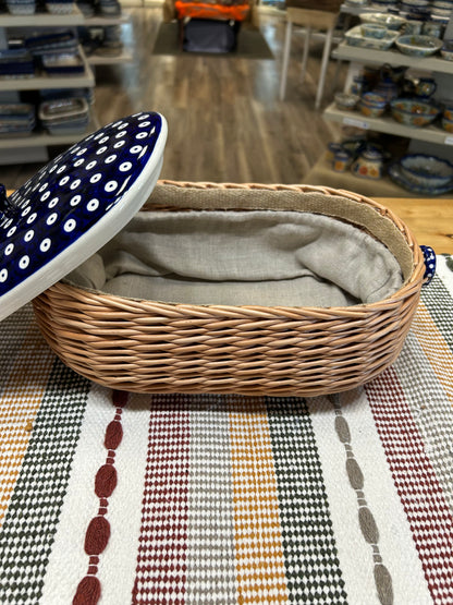 Preorder $50 DEPOSIT for 2027 Wicker Basket with Polish Pottery lid