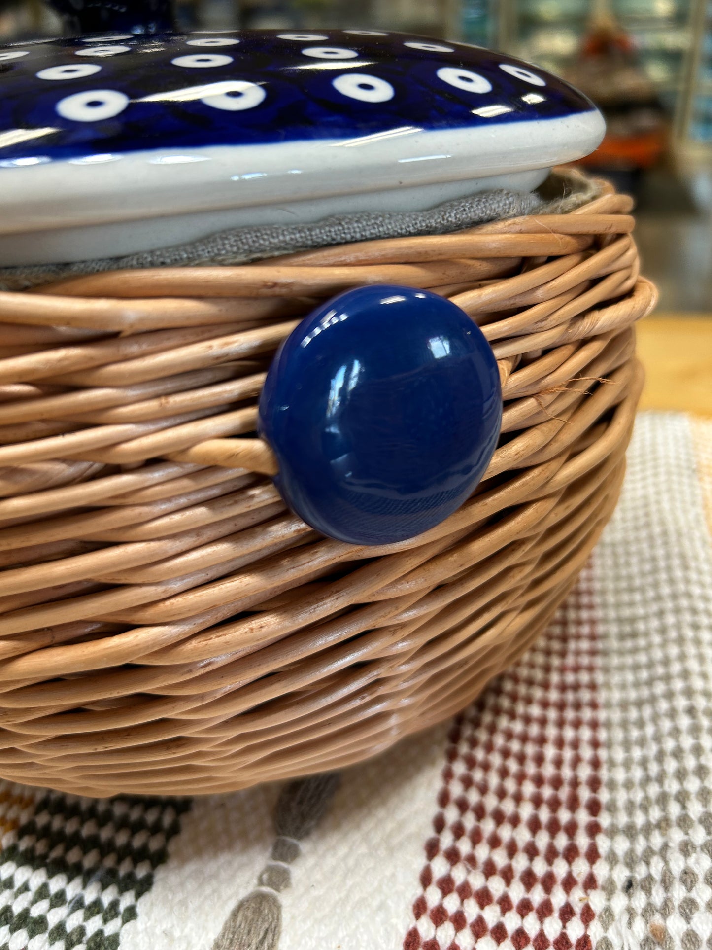 Preorder $50 DEPOSIT for 2027 Wicker Basket with Polish Pottery lid