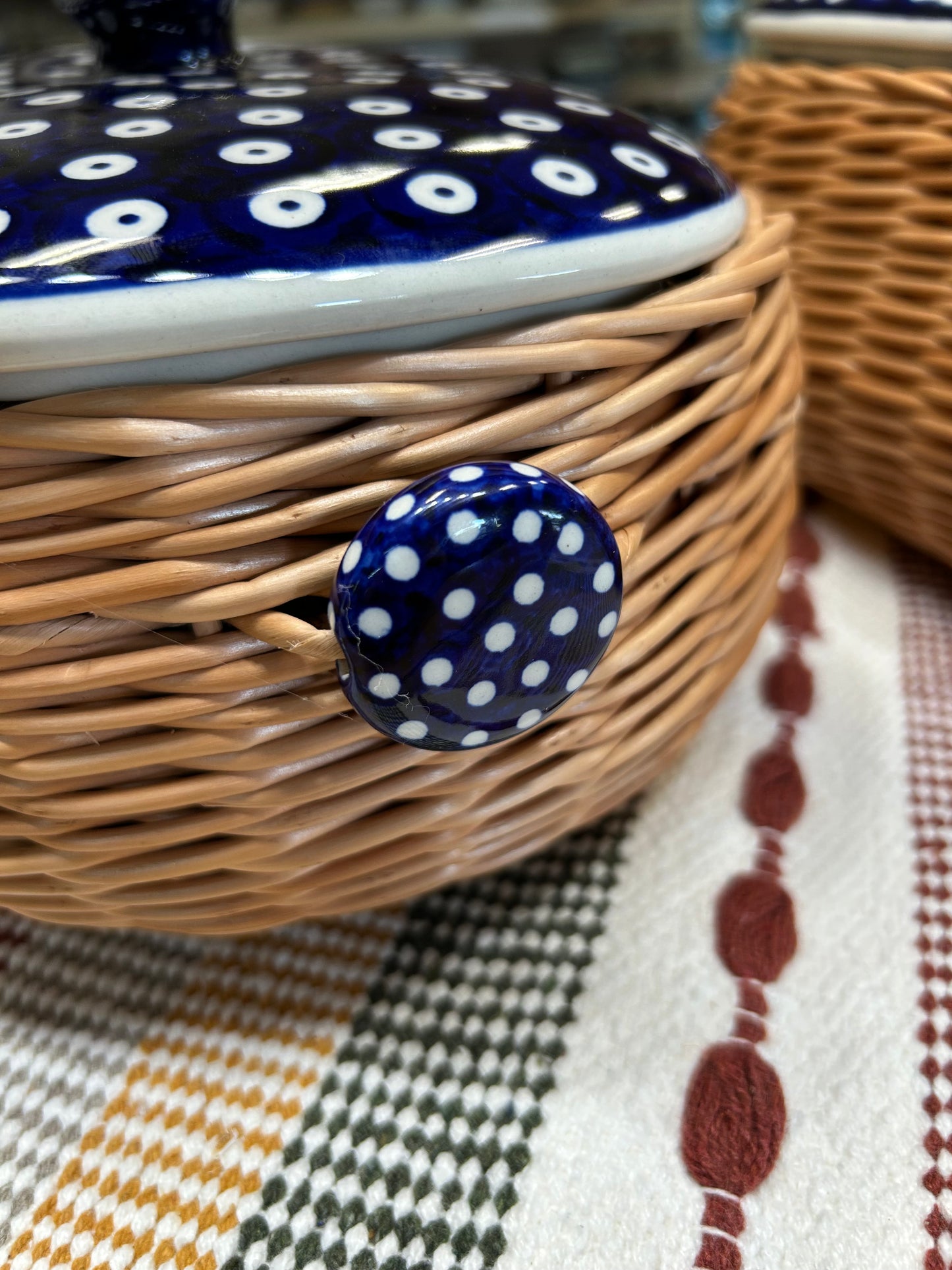 Preorder $50 DEPOSIT for 2027 Wicker Basket with Polish Pottery lid