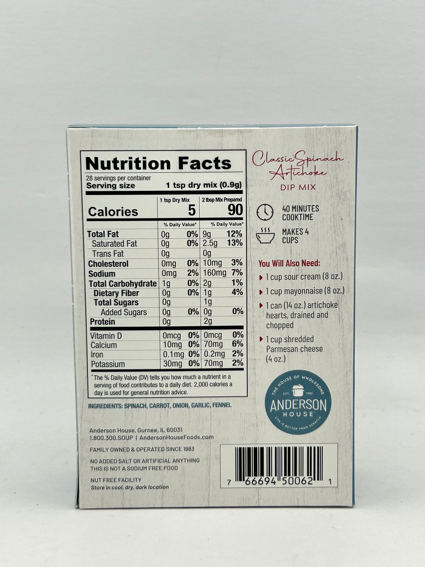 Spinach Artichoke Dip Mix