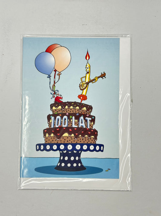 Sto Lat Birthday Polish Card with Envelope