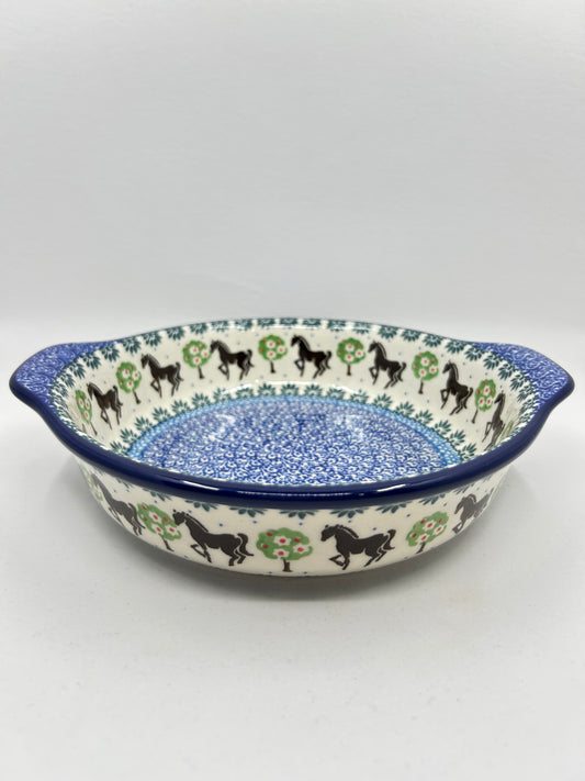 Baker ~ Round w/ Handles ~ 8 inch ~ 2256X - T4!