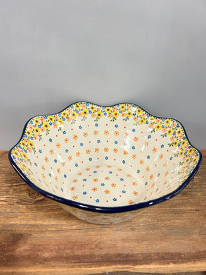 Pottery Misfit - Bowl ~ Wavy Edge ~ Large ~ 12 inch ~ 2225X ~ T3!