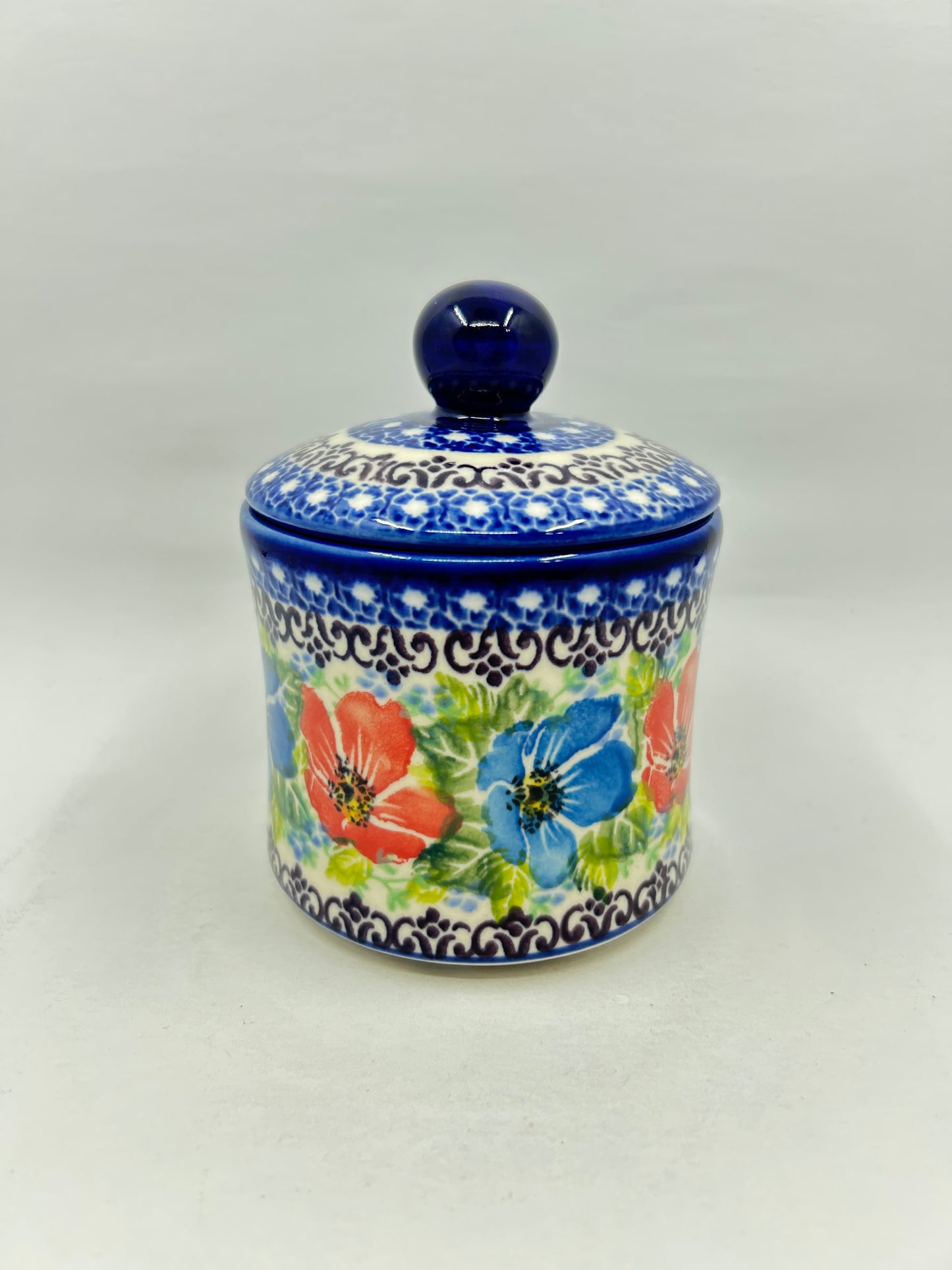 Tall Sugar Bowl - Summer Floral - A1
