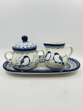 Cream (6 oz) & Sugar (7oz) w/Plate ~ U4830 - U3!