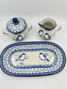Cream (6 oz) & Sugar (7oz) w/Plate ~ U4830 - U3!