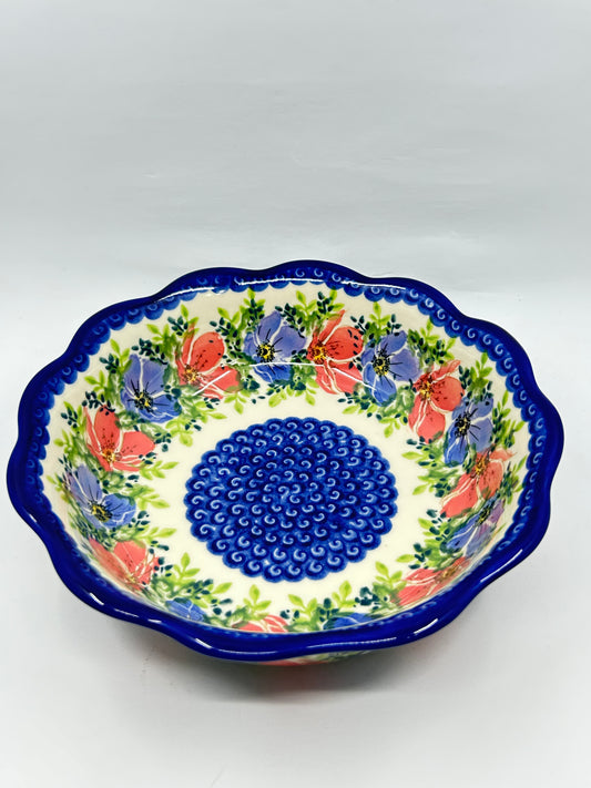 Scalloped Serving Bowl - Spring Floral - A