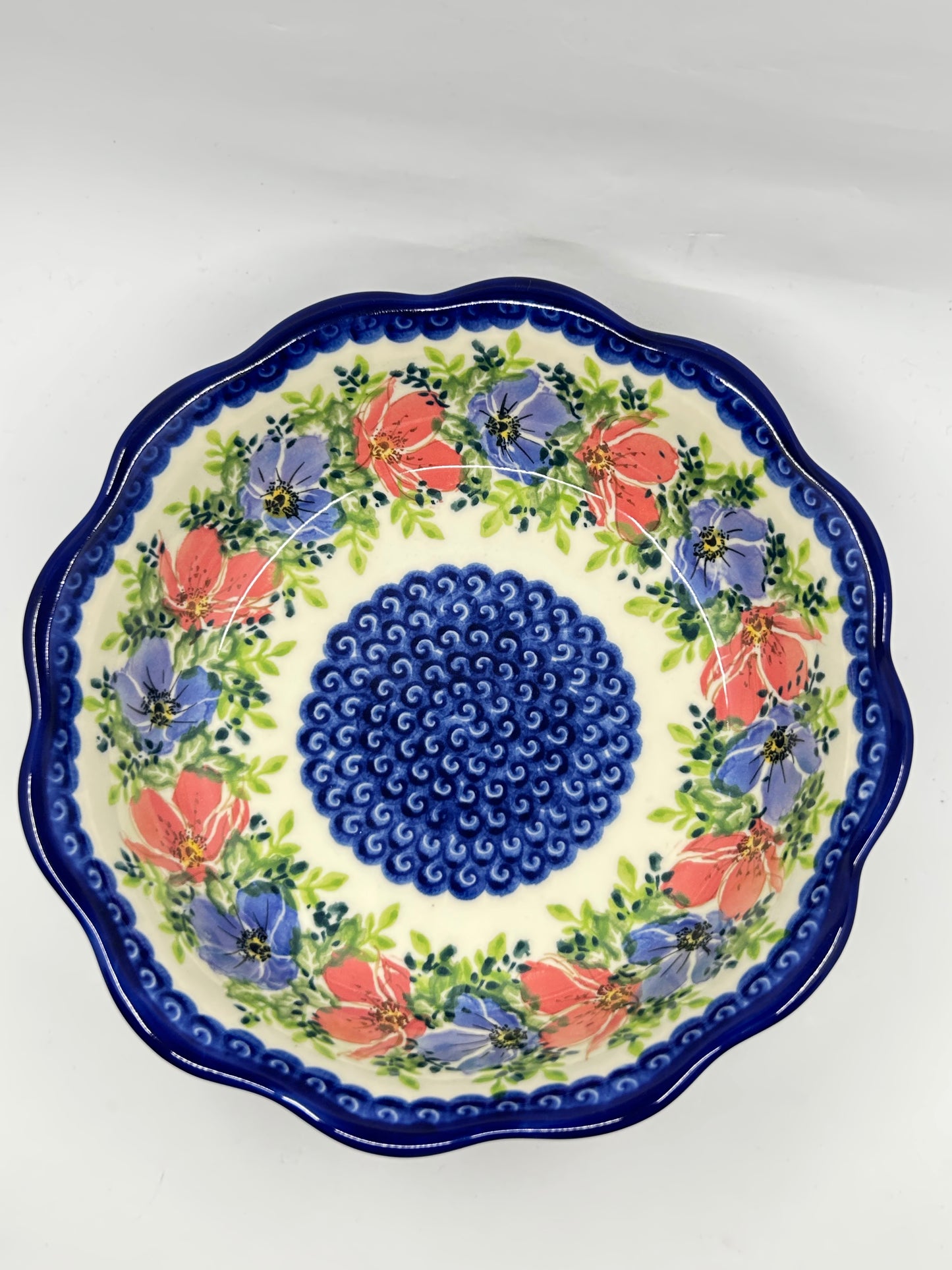 Scalloped Serving Bowl - Spring Floral - A