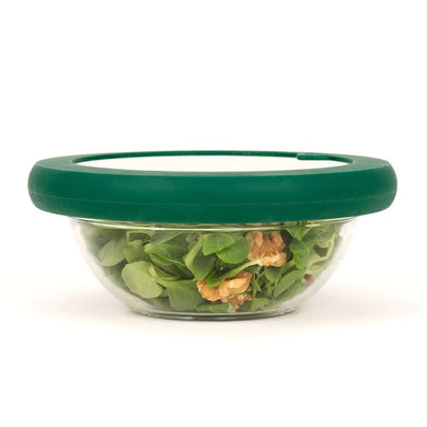 Gradual Green Large Flexible Silicone and Glass Bowl Lid
