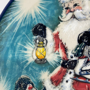 Limited Edition Large Plate - Santa with Skates
