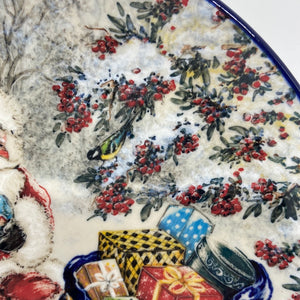 Limited Edition Large Plate - Santa with Snow Globe