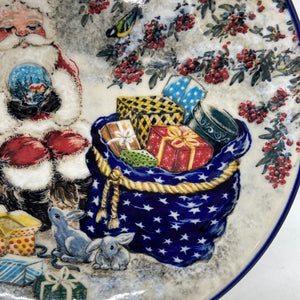 Limited Edition Large Plate - Santa with Snow Globe