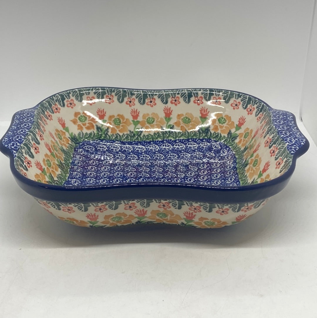 Bowl ~ Square w/ Handles ~ 1384X - T3!