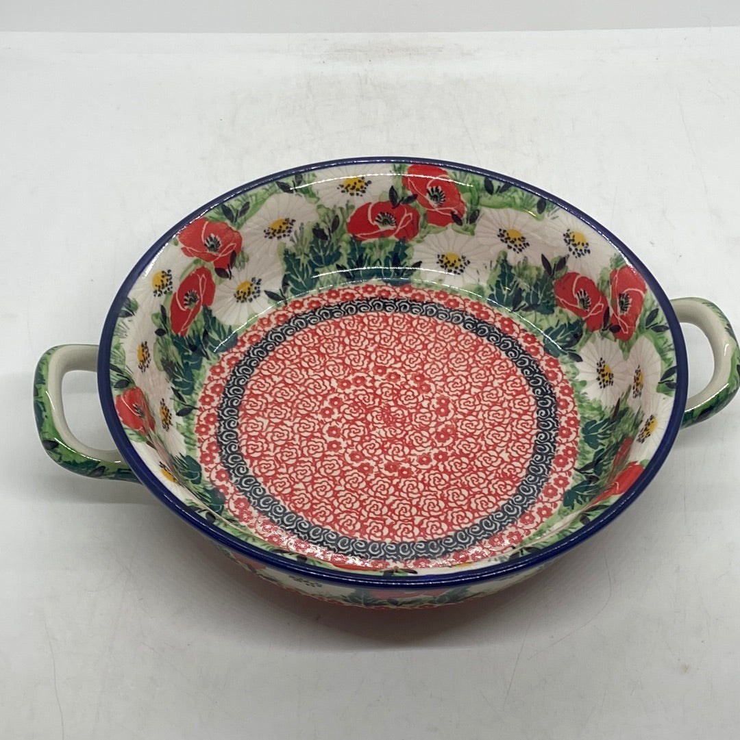 Baker ~ Round w/ Handles ~ 8 inch ~ U5043 ~ U6!
