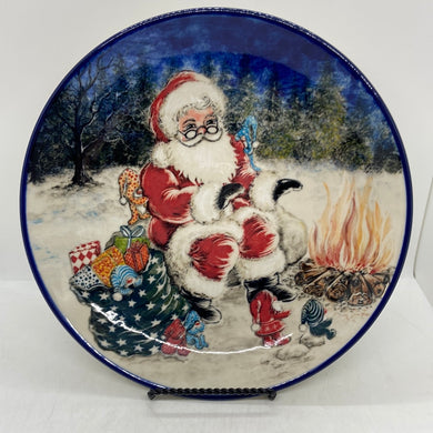Limited Edition Large Plate - Santa with Campfire