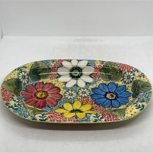 Second Quality Malwa Small Oblong Plate Daisy