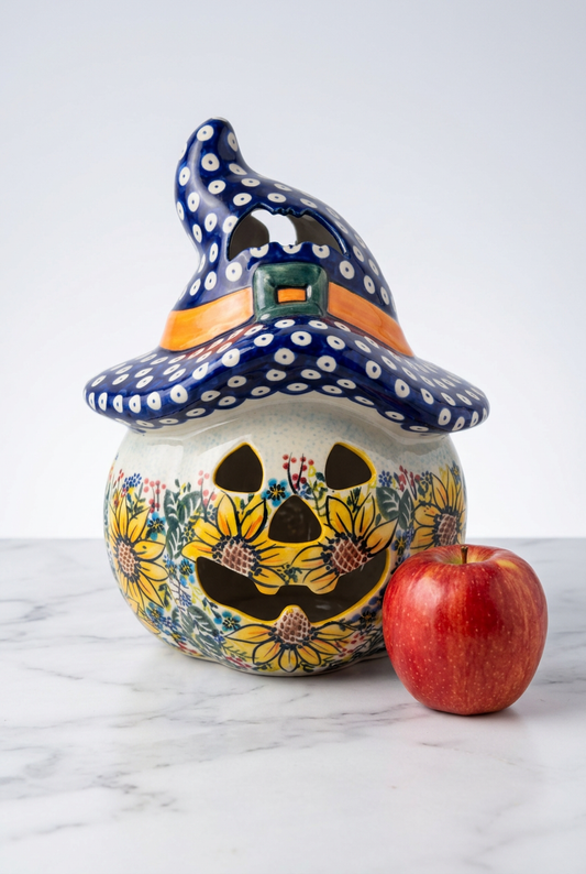Pumpkin with Hat A-544 — Scale Reference with Apple