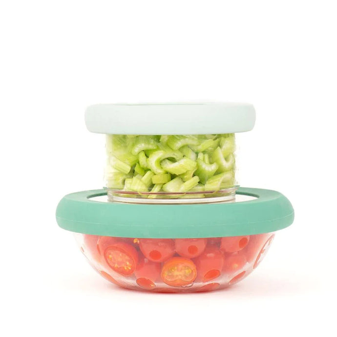 Gradual Green Flexible Silcone and Glass Bowl Lids - Set of 2