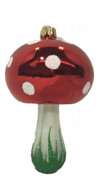 Mushroom Polish Glass Blown Ornament