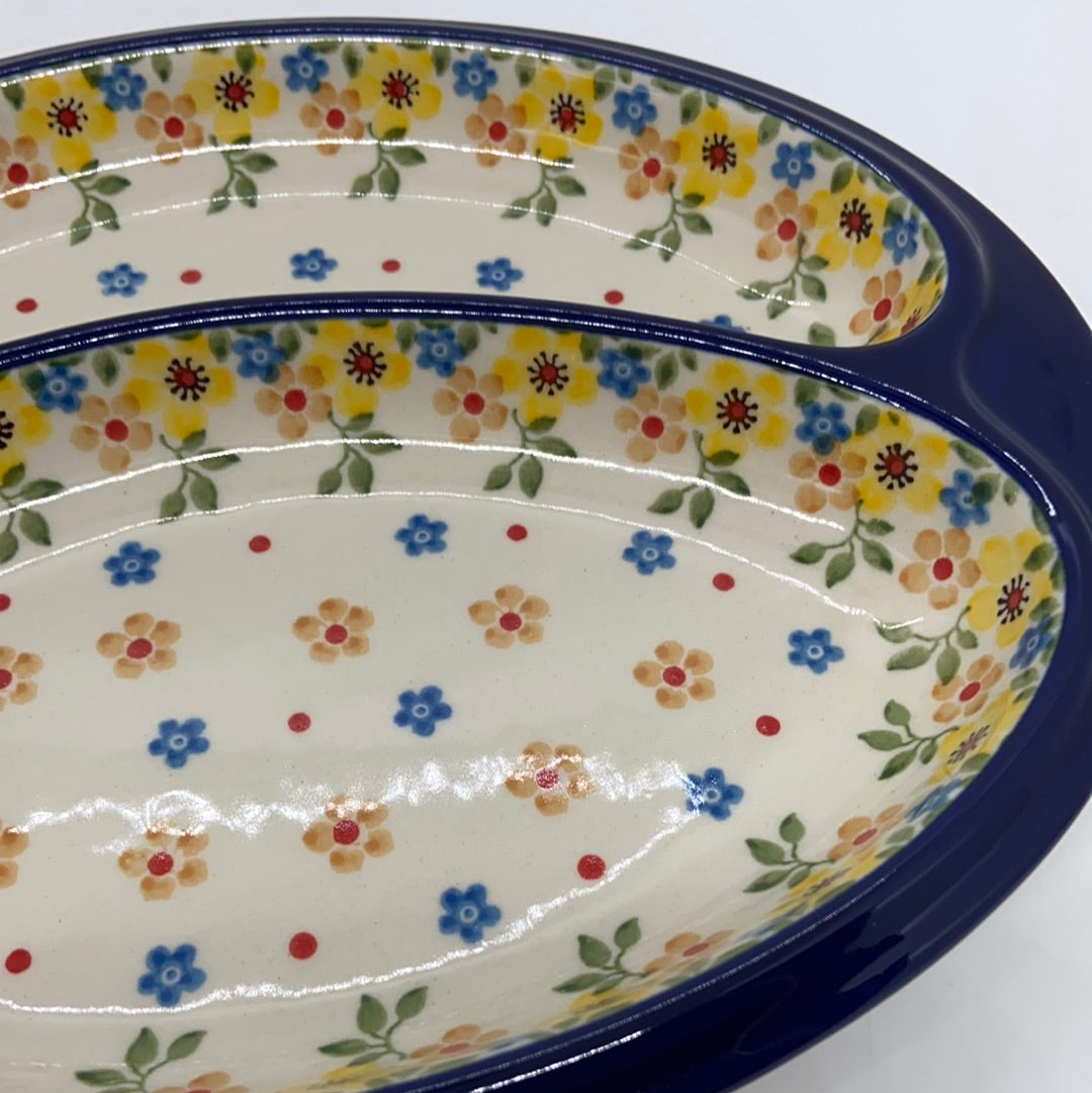 Dish ~ Divided ~ 8 x 9.75 inch ~ 2225X ~ T3!