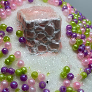 Pink Gingerbread House Polish Hand Blown Ornament