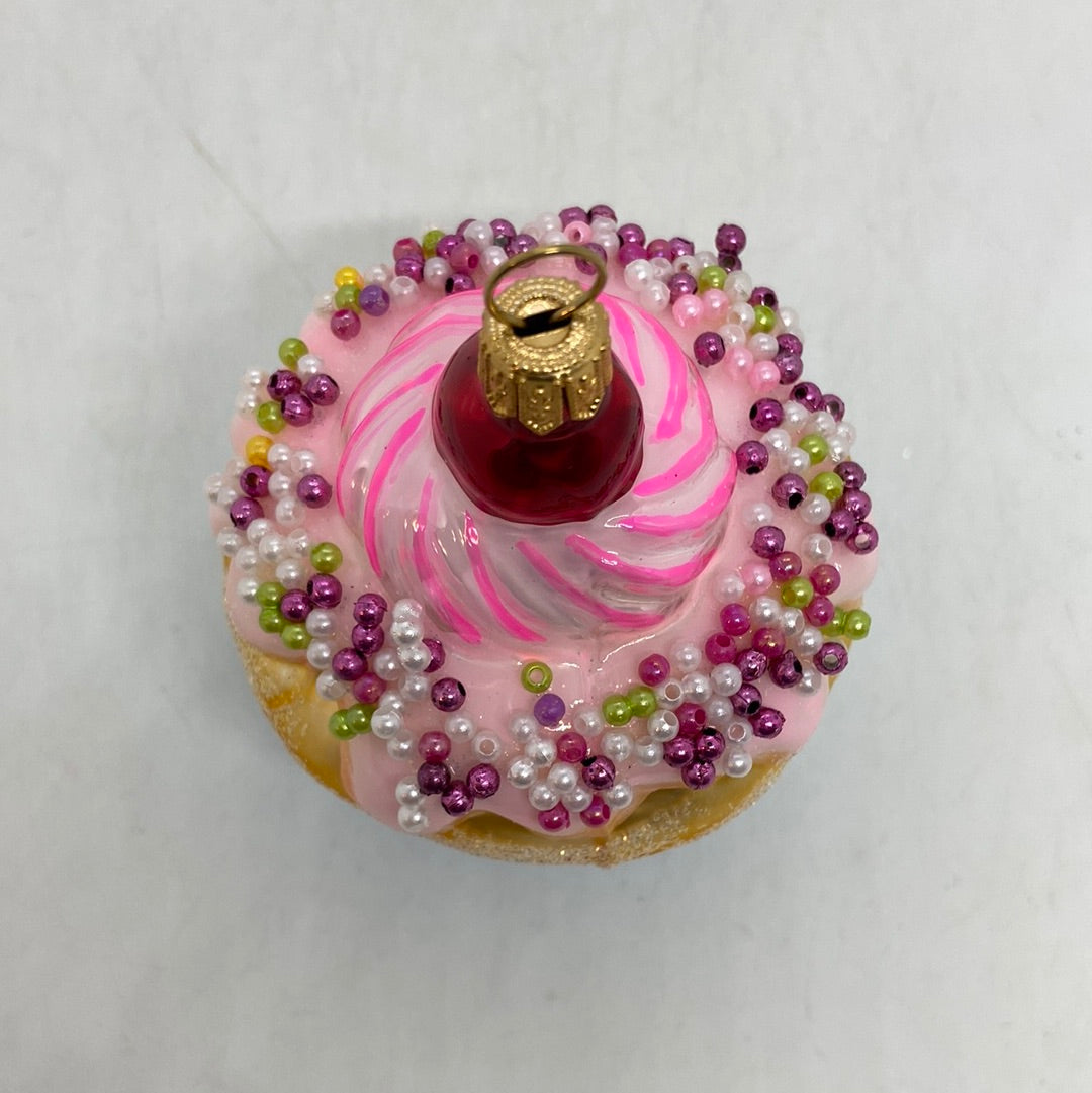 Cupcake Hand blown Glass Polish Ornament