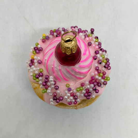 Cupcake Hand blown Glass Polish Ornament