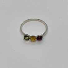 Load image into Gallery viewer, Multi-Color Amber Ring with Sterling Silver