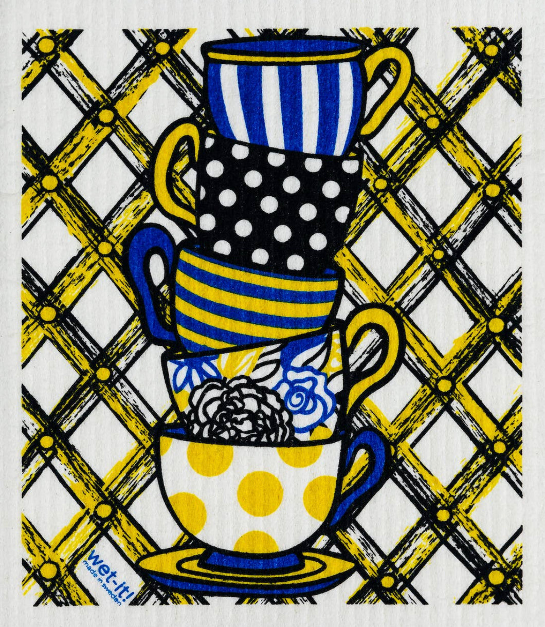 Teacups Swedish Towel