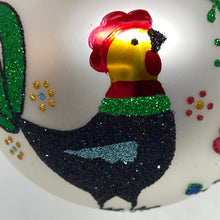 Load image into Gallery viewer, Folk Rooster Polish Glass Blown Ornament