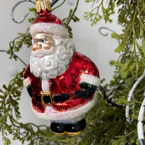 Standing Santa Polish Hand Blown Glass Ornament