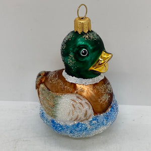Mallard Duck Polish Hand Blown Glass Ornament