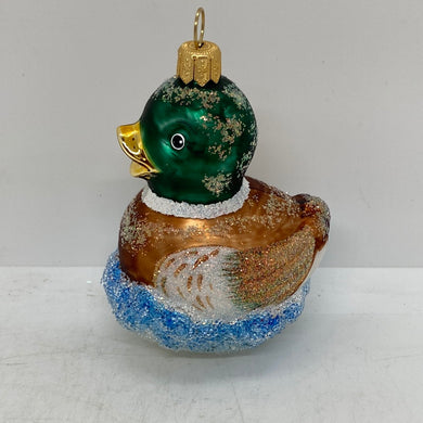 Mallard Duck Polish Hand Blown Glass Ornament