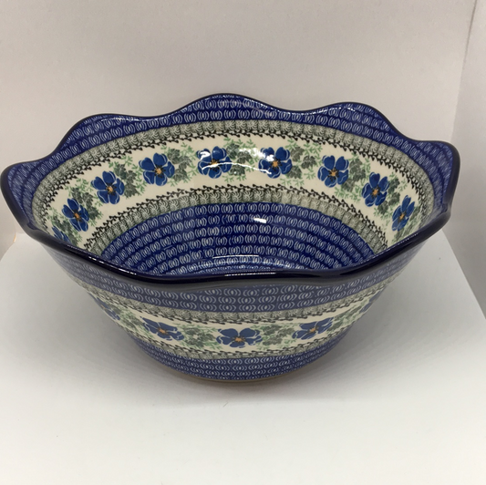 693 ~ Bowl ~ Wavy Edge ~ Large ~ 12" ~ Morning Glory