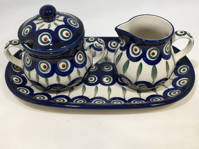 Cream (6 oz) & Sugar (7oz) w/Plate ~ 0054X ~ T3*