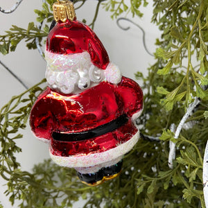 Standing Santa Polish Hand Blown Glass Ornament