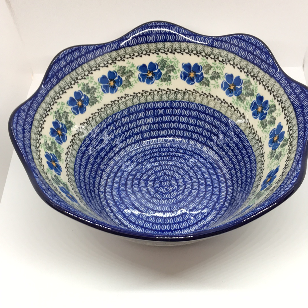 693 ~ Bowl ~ Wavy Edge ~ Large ~ 12" ~ Morning Glory