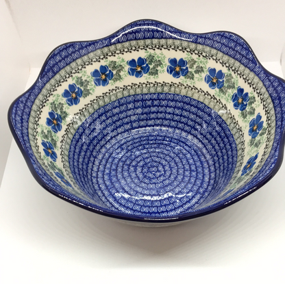 693 ~ Bowl ~ Wavy Edge ~ Large ~ 12" ~ Morning Glory