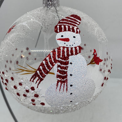 Snowman Polish Hand Blown Ornament