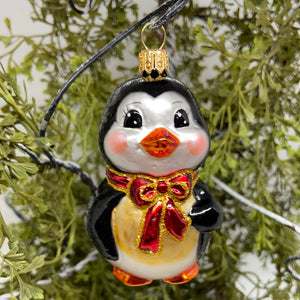 Penguin Polish Hand Blown Glass Ornament