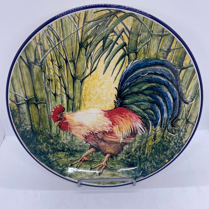 Limited Edition Large Plate With Rooster Looking for Grubs