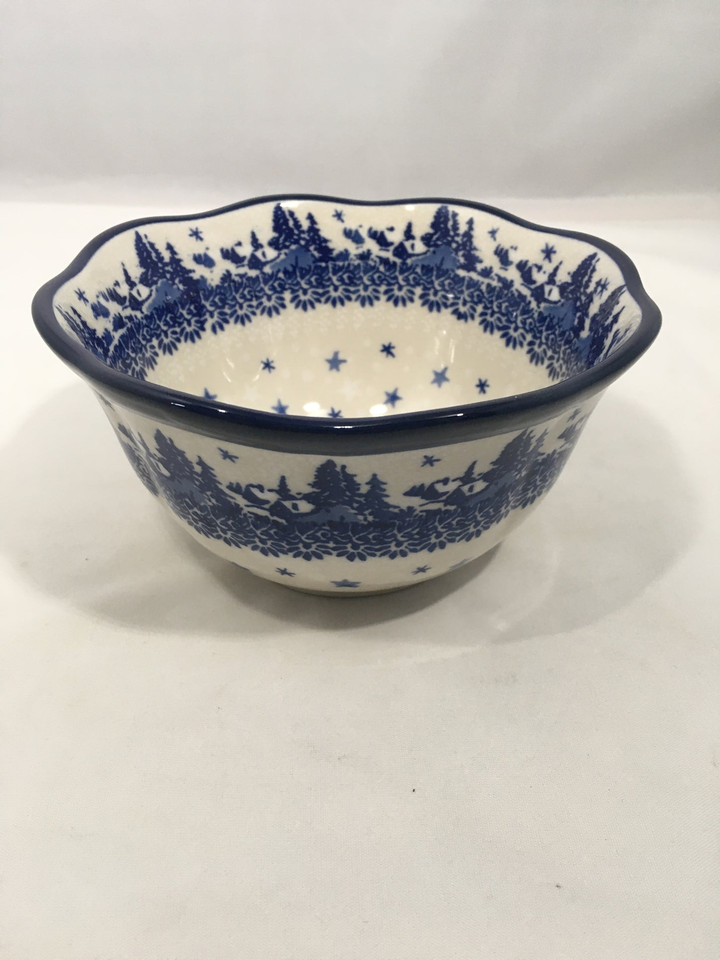 Bowl ~ Wavy Edge ~ 5.75 inch ~ Blue Pine