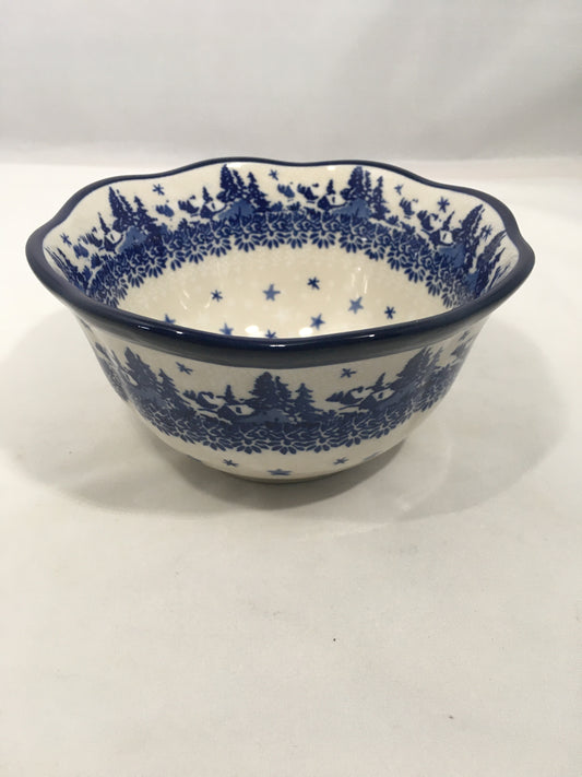 Bowl ~ Wavy Edge ~ 5.75 inch ~ Blue Pine