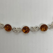 Load image into Gallery viewer, Brown Amber Bracelet with Sterling Silver