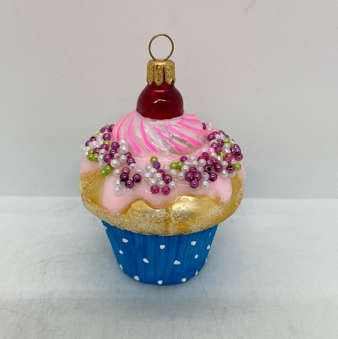 Cupcake Hand blown Glass Polish Ornament