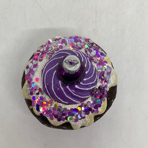 Purple Cupcake Hand blown Glass Polish Ornament