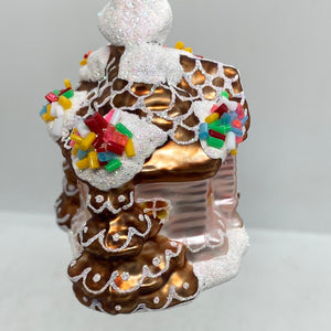 Gingerbread House Polish Hand Blown Glass Ornament