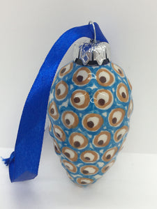 A316 Pinecone Ornament Turquoise Eye