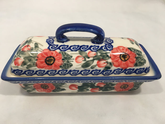 A108 - Butter Dish Red Poppy - D15