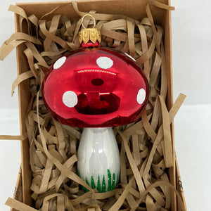 Mushroom Polish Glass Blown Ornament
